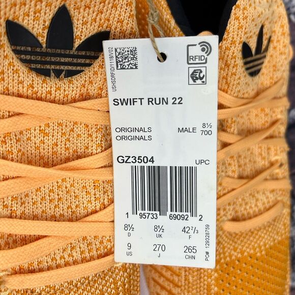Adidas Originals Swift Run 22 Acid Orange Mens Size 9 GZ3504 Running Shoes New main image 6